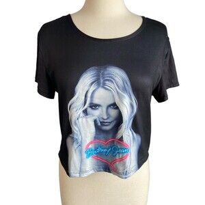 Britney Spears Pajama Crop Top Black Size M